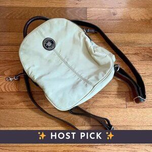 Dooney & Bourke ♡ Wayfarer Backpack - Beige Nylon & Dark Brown Leather